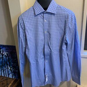 Michael Kors Cameo Blue Plaid button down shirt